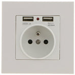 Sharplace Wall Socket, Wall Socket, Dual Usb 5V/2100Ma, 2 Port Usb Socket Convenient And Easy To Manage