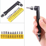 10 pcs Screwdriver L-Shaped Extension Handle Double Head Hex Socket Screwdriver Torx Slotted Screwdriver Kit Hand Tool - Top-Down View