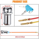 2 Wire Ignition Switch, Key Start Switch With 2 On-Off Buttons For Electric Scooter Atv Moped Go Kart - Top-Down View