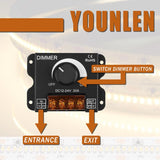LED ROtary LED Dimmer Switch Dimming Controller Dc 12V-24V 30A Pwm Dimmer Knob For Adjusting Brightness(2 Pack) - Front View