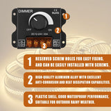 LED ROtary LED Dimmer Switch Dimming Controller Dc 12V-24V 30A Pwm Dimmer Knob For Adjusting Brightness(2 Pack) - Top-Down View