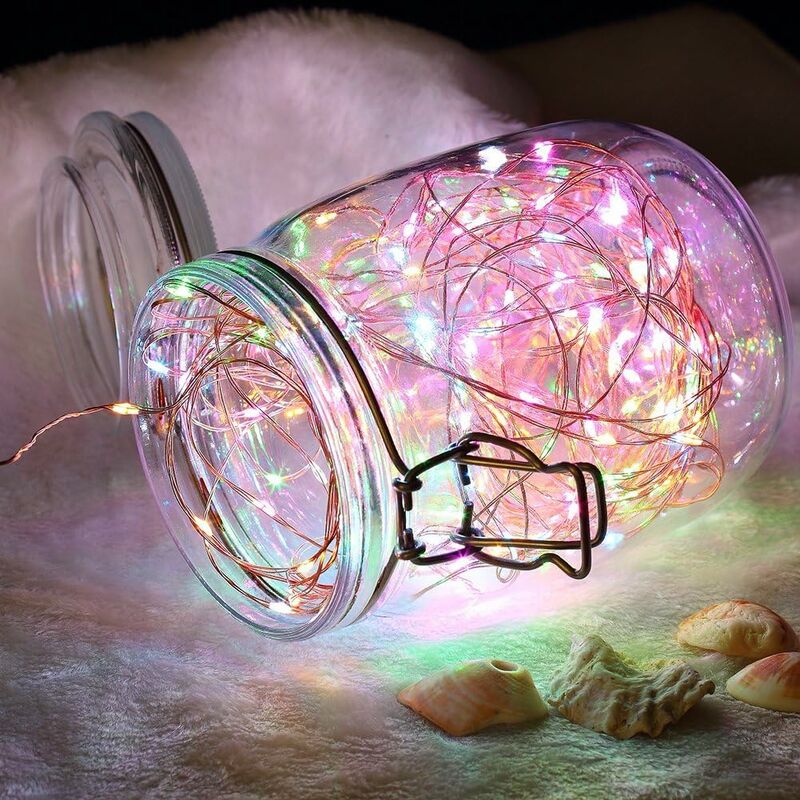 Christmas Fairy Lights LED Multicolor String Lights 2 Pack 10M 100 LEDs Battery Operated String Lights For Bedroom