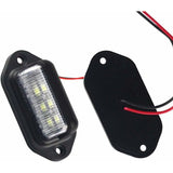 Universal 6LED LED License Plate Light Door Step Light For Trailer Rv Truck 2 Pack - Top-Down View
