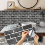Kitchen Tile Stickers, 12 Pieces Self-Adhesive Tile Sticker Waterproof Pvc Tile Stickers Self-Adhesive Wall Tile