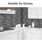 Kitchen Tile Stickers, 12 Pieces Self-Adhesive Tile Sticker Waterproof Pvc Tile Stickers Self-Adhesive Wall Tile - Side View
