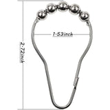Stainless Steel Shower Rings, 12 Pieces Shower Curtain Hooks Small S Hooks For Bathroom Shower ROd (Silver) - Front View