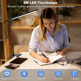 8W Dimmable Usb Desk Lamp With 3 Modes (Cool/Warm/Natural) 10 Brightness Levels LED Desk Lamp For Office, Education, - Top-Down View