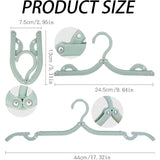 12 Pack Portable Foldable Plastic Travel Hangers Space Saving With Non-Slip Multi-Functional Travel Accessories For - Top-Down View