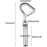 M10 304 Stainless Steel Expansion Bolts Anchors Bolts Open Hook Expansion Screws Bolts 5-Pack