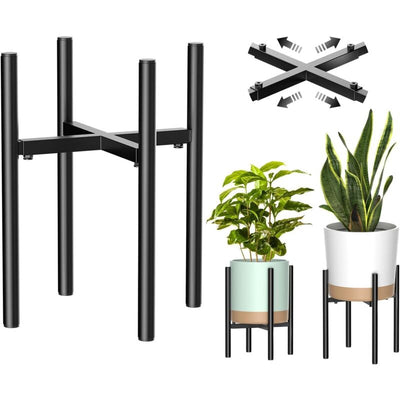 Plant Stand, Simple Style Metal Plant Shelf, Indoor And Outdoor Flower Pot Holder Adjustable Width For 20-30Cm Pots