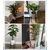 Plant Stand, Simple Style Metal Plant Shelf, Indoor And Outdoor Flower Pot Holder Adjustable Width For 20-30Cm Pots - Front View