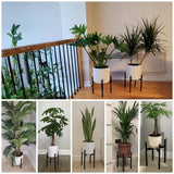 Plant Stand, Simple Style Metal Plant Shelf, Indoor And Outdoor Flower Pot Holder Adjustable Width For 20-30Cm Pots - Side View