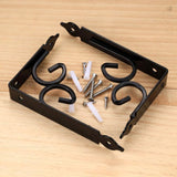 2 pcs Wall Shelf Brackets, 90 Degree Triangle Shelf Brackets, Metal Angle Bracket For Bookshelf, Kitchen - Black - Top-Down View