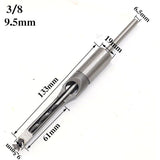 4 pcs Chisel Set Square Hole Drill Bits, Steel Hollow Chisel Woodworking Tools Set (1/4-1/2-5/16-3/8 Inch) - Front View