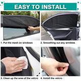 Baby Car Sun Shade, 2 Pieces Car Sun Sock By Blocking Uv Rays By Protecting Car Sun From Children And Pets (Black) (Xl) - Top-Down View