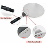 ROund Stainless Steel Pizza Peel With Non-Slip Handle Ideal For Cakes, Pizzas, Pies - Side View
