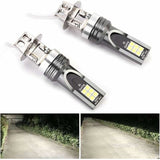 2 pcs LED Headlight Bulb, 2525 12LED Car Vehicle Headlight Replacement For H3 Headlight Bulb Dc12V-24V White 6500K-7500K - Front View