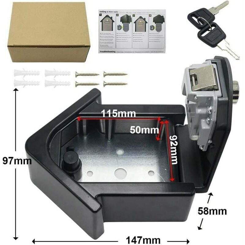 Wall Mounted Key Safe Box With Digital Code & Emergency Keys, Large Key Safe Box Xl Size Outdoor Key Safe For Home,