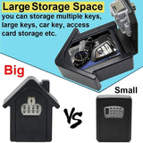 Wall Mounted Key Safe Box With Digital Code & Emergency Keys, Large Key Safe Box Xl Size Outdoor Key Safe For Home, - Side View