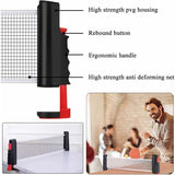 Retractable Table Tennis Net, Portable Table Tennis Net Stand, Perfect For Ping Pong Table, Desk, Dining Table, - Front View