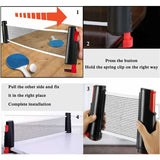 Retractable Table Tennis Net, Portable Table Tennis Net Stand, Perfect For Ping Pong Table, Desk, Dining Table, - Side View