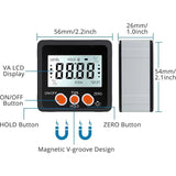 Digital Inclinometer Protractor 4 90° Level Box Angle Finder Backlight Bevel Gauge Magnetic Base Gauge In/Ft Mm/M With