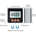 Digital Inclinometer Protractor 4 90° Level Box Angle Finder Backlight Bevel Gauge Magnetic Base Gauge In/Ft Mm/M With