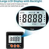 Digital Inclinometer Protractor 4 90° Level Box Angle Finder Backlight Bevel Gauge Magnetic Base Gauge In/Ft Mm/M With - Side View