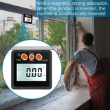Digital Inclinometer Protractor 4 90° Level Box Angle Finder Backlight Bevel Gauge Magnetic Base Gauge In/Ft Mm/M With - Top-Down View