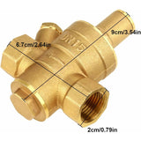 Adjustable Water Pressure Regulator Reducer With Dn15 Brass Measuring Meter - Side View
