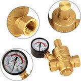 Adjustable Water Pressure Regulator Reducer With Dn15 Brass Measuring Meter - Top-Down View