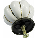 10 pcs Vintage European Style Ceramic Pumpkin Cabinet Knobs Dresser Cupboard Drawer Pull Handles White