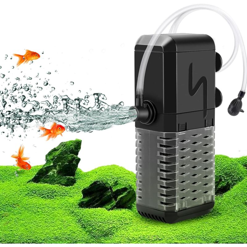 Adjustable Aquarium Filter 600L/H Aquarium Pump, Ultra-Quiet Internal Aquarium Filter Suitable For Aquariums Up To 200L