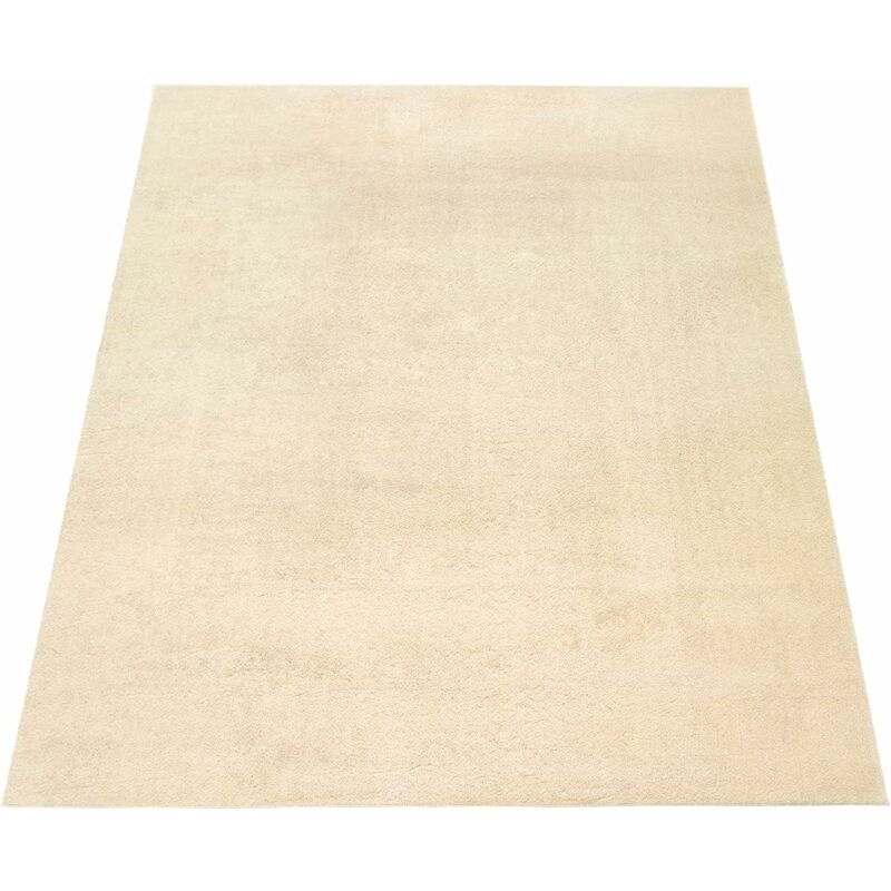 Washable Plain Living ROom Rug Short Pile Soft, Size:120X200 Cm, Color:Beige