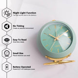 Retro Non-Ticking Analog Alarm Clock With Night Light, Silent, Easy Operation And Loud Alarm, Gift For Mom On Mother'S - Front View