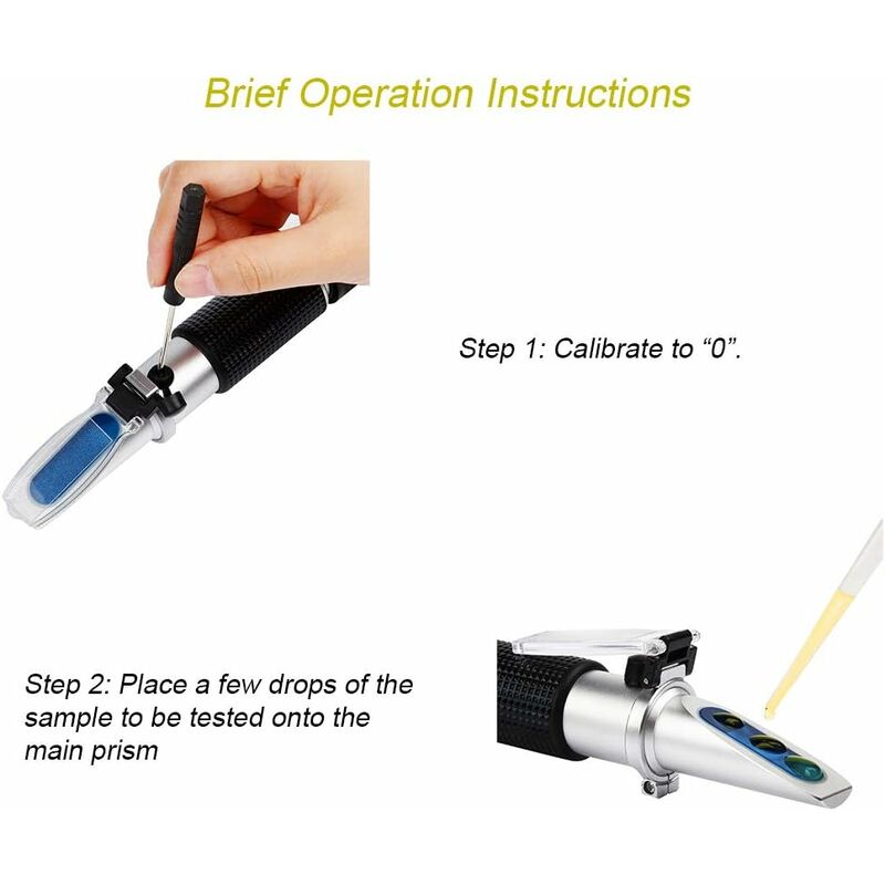 Brix Refractometer, Beer Wort Refractometer, Dual Scale – Specific Gravity 1.000–1.120 And Brix 0–32%, Replaces
