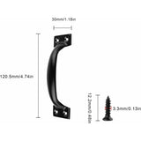 Black Furniture Handle, 10 Pieces Kitchen Cabinet Handles, Arc Drawer Handles, Effortless Push And Pull, With 40 - Front View