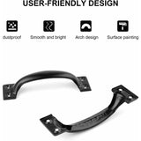 Black Furniture Handle, 10 Pieces Kitchen Cabinet Handles, Arc Drawer Handles, Effortless Push And Pull, With 40 - Side View