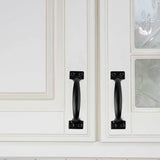 Black Furniture Handle, 10 Pieces Kitchen Cabinet Handles, Arc Drawer Handles, Effortless Push And Pull, With 40 - Top-Down View