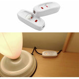 2 pcs Ac 250V 10A Inline On/Off ROcker Switch Desk Lamp Cable Switch With LED Indicator White - Top-Down View