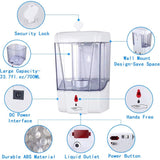 Automatic Hand Soap Dispenser, 700Ml Wall Mounted Soap Dispenser, Touchless Hand Sanitizer Shampoo Dispenser, Touchless - Side View