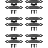 6 pcs Antique Metal Hinges For Cabinets, Cupboard Doors, Chests, Crates Retro Country House Style 65 X 34Mm