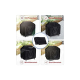 Bbq Cover, Waterproof Anti-Uv Barbecue Cover 210D Oxford Cloth Bbq Protective Cover Grill Cover - 170 61 117Cm, Black - Front View