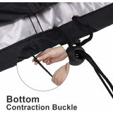 Bbq Cover, Waterproof Anti-Uv Barbecue Cover 210D Oxford Cloth Bbq Protective Cover Grill Cover - 170 61 117Cm, Black - Top-Down View