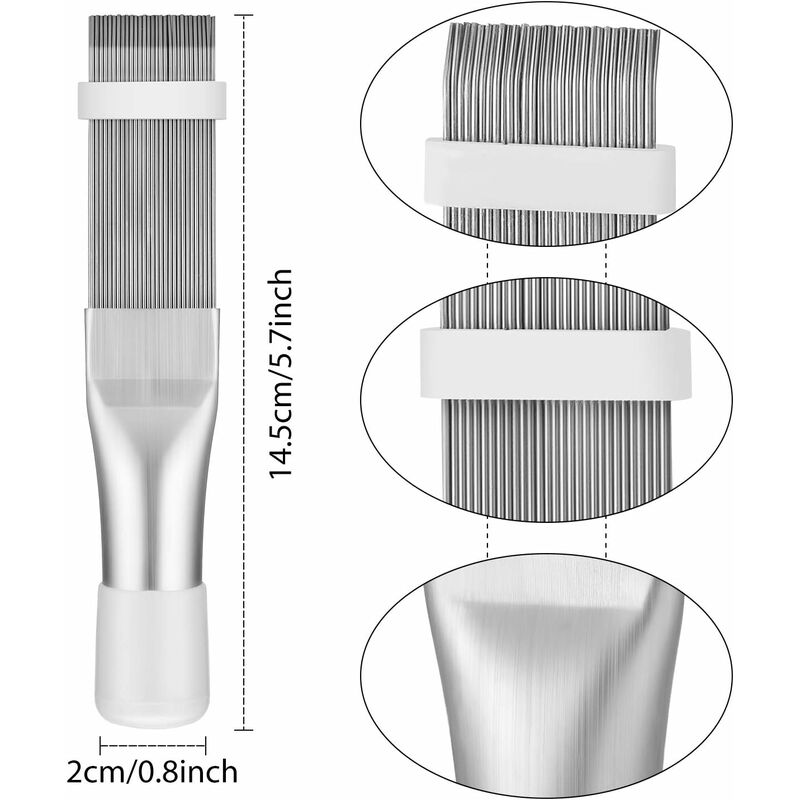 4 Pieces Air Conditioner Condenser Comb Air Conditioner Comb Ac Fin Comb Refrigerator Stainless Steel Comb, 3 Styles