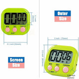 Magnetic Kitchen Timer With Large Lcd Display, Timers For Cooking, Study, Loud Alarm And Countdown Green - Front View