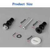 Toilet Seat Fittings, 4 Pack Toilet Seat Hinges Screws Toilet Seat Fixings Expanding Rubber Top Nuts Screws - Front View