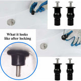 Toilet Seat Fittings, 4 Pack Toilet Seat Hinges Screws Toilet Seat Fixings Expanding Rubber Top Nuts Screws - Top-Down View
