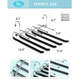 2 Pack Space Saving Hangers - Non-Slip Trouser Hanger With Foam Padded Swing Hanger Multi-Layer Hanger Organizer And - Side View