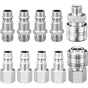 1/4" Bsp Pneumatic Quick Connector, 10 Pieces European Air Compressor Fitting, Compressor Connector For Pneumatic Hose